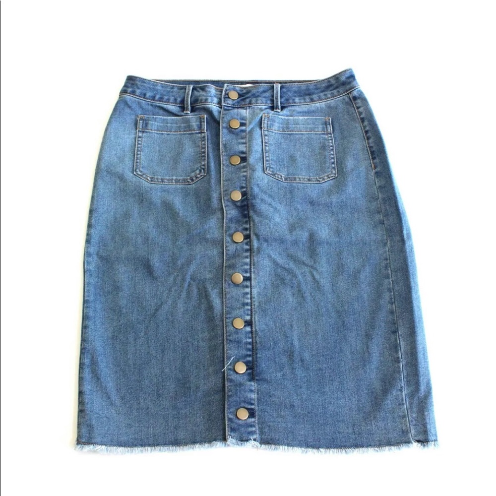 ISO Cato Midi Button Down Skirt